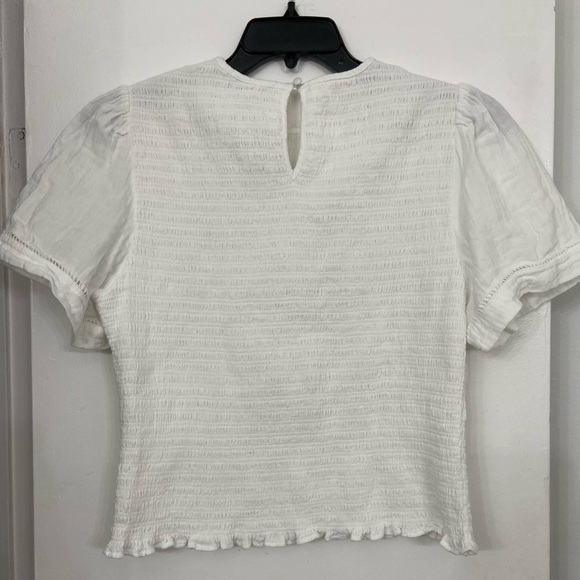ME+EM Short Sleeve Smocked Blouse White Size 12 - Picture 2 of 6